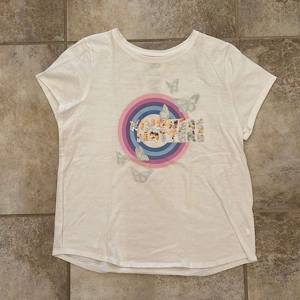 SO Kindness Matters Sequin Shirt Size 20 Plus Girls